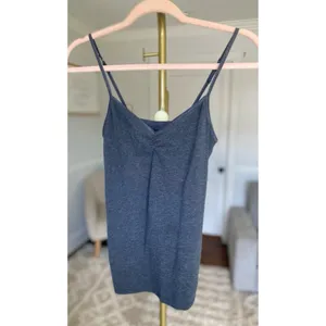 American Eagle Outfitters Camisole Charcoal Gray Spaghetti Strap Cotton Stretchy thumbnail 2