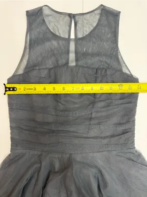 Alice + Olivia Sleeveless Charcoal Gray Mesh Bodice Party Dress size S thumbnail 5