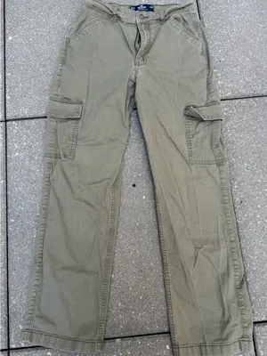 Hollister Ultra High Rise Dad Cargo Pants 5R 27 Olive Green thumbnail 1