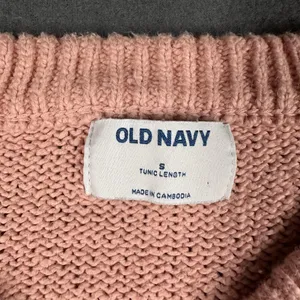 Old Navy Sweater Womens Small Pink Tunic Length‎ V Neck Long Sleeve 100% Cotton thumbnail 4