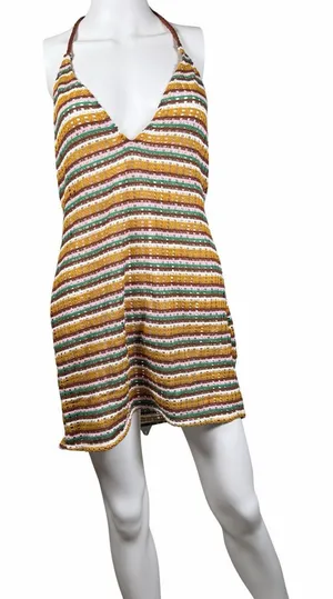 Wild Fable Sunset Crochet Cover Up Swim Dress Size Large NWT Adjustable thumbnail 1