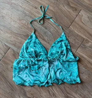 Teal Halter Tie thumbnail 1