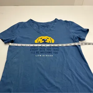 Life Is Good Crusher Tee Shirt Dog Womens Size Medium Blue‎ Short Sleeve Popover thumbnail 5