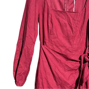 Princess Polly The Villa Mini Dress In Burgundy Size 6 thumbnail 4