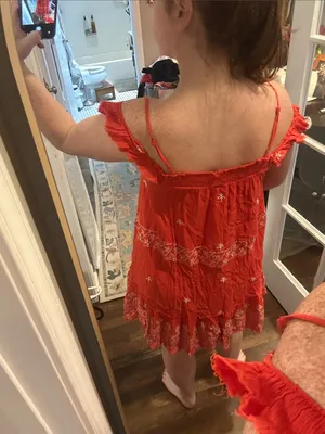 Free People Intimately Red & White Dress thumbnail 3