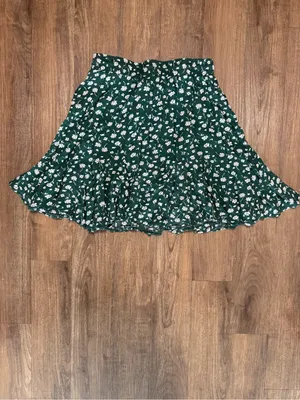 Princess Polly Dark Green Floral Ruffle Mini Skirt thumbnail 4