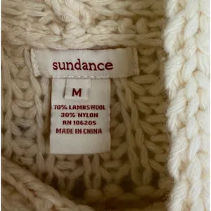 Sundance Cream Lambswool Blend Chunky Knit Dolman Sweater Size M thumbnail 3