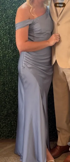 Azazie Bridesmaid Dress Dusty Blue thumbnail 1