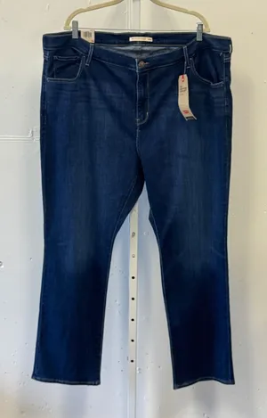 NWT Levi's 724 High Rise Straight Jeans Womens 24W M Dark Wash Sculpt Hypersoft thumbnail 1