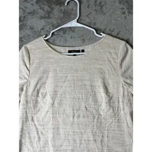 Theory Panel Shift Dress Sharkskin Crunch Linen Blend Short Sleeve Shift Dress S thumbnail 2