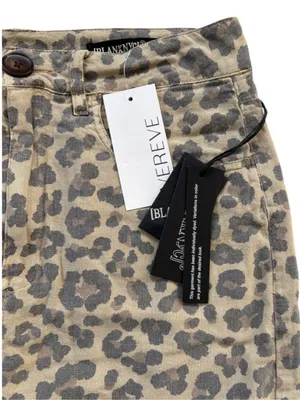 NWT Blank NYC Linen Blend Skirt Leopard Size 27 Retail $98.00 thumbnail 2