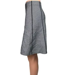 Zara Basic Black Tweed Striped High Waisted Pleated A Line Mini Skirt Size XS thumbnail 3