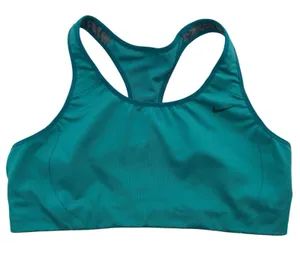 Nike Medium Sports‎ Bra Teal Dri Fit Medium Support Wicking Racerback Athletic thumbnail 1