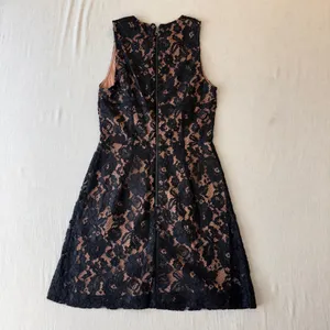 French Connection Floral Lace Sleeveless Mini Cocktail Dress Womens 4 Black Nude thumbnail 2