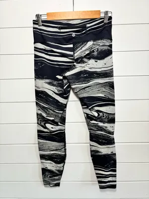 lululemon athletica Black & White Marble-Print Leggings Size 8 thumbnail 2