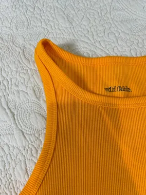 wild fable Ribbed Cropped Tank in Bright Orange thumbnail 2