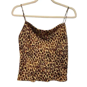 Zara Cheetah Print Satin Camisole Tank Medium NWT Cowl Neck Leopard Crop Top thumbnail 3