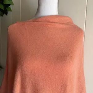 Cashmere Orange Luxury Poncho Boho Women's Shawl One Size thumbnail 3