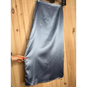 NWT Lulus Demure Sweetie Slate Blue Satin Strapless Two-Piece Midi Dress Sz XS thumbnail 5