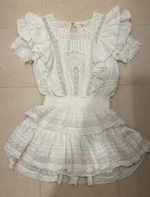 Love Shack Fancy Mini Dress Ruffle White thumbnail 2