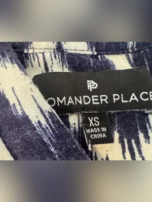 Tuckernuck Pomander Place Navy Ikat Kenzo Dress Empire Waist Swing Tiered XS thumbnail 10