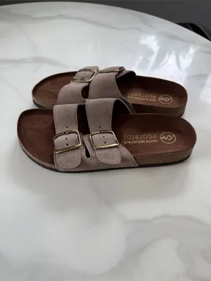 White Mountain Women's Light Taupe Double-Buckle Slide Sandals thumbnail 3