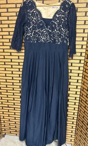 Eliza J. Blue Lace Gown Size 12 thumbnail 1