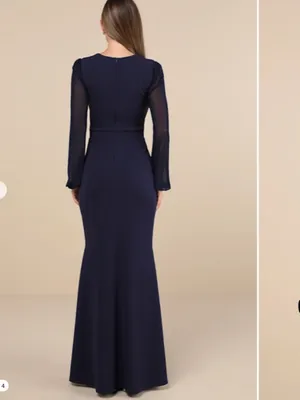 LULU's Chic Sexy Wedding Bridesmaid Mother of the Bride Elegant FLowy Gown thumbnail 2