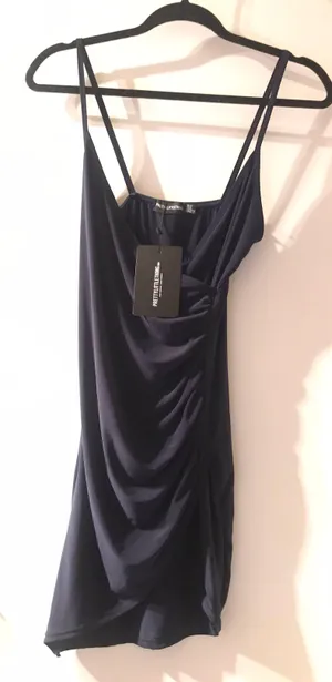Pretty Little Thing Navy Runched Side Strappy Bodycon thumbnail 7