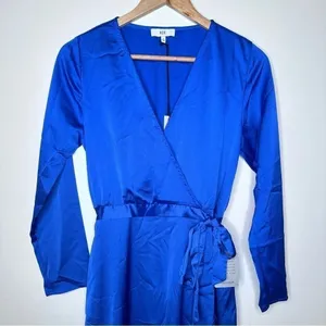 NSR / Napean Sea Rd Nordstrom NWT Royal Blue Faux Wrap Maxi Dress Size Small thumbnail 9