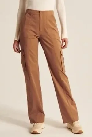 Abercrombie & Fitch Relaxed Cargo Pants Size 31 Brown Camel Utility Streetwear thumbnail 1
