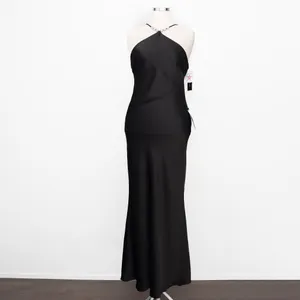 Betsy & Adam‎ - Pavé-Bead Satin Halter Gown thumbnail 2