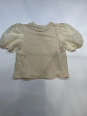 Maeve Anthropologie Cream Puff-Sleeve Knit Top thumbnail 7