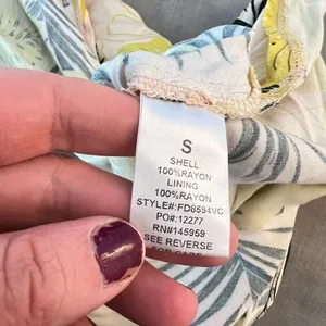 VICI yellow floral midi slip sundress with draped neckline size small thumbnail 8