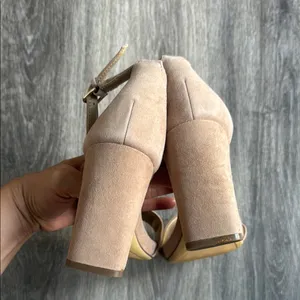Naturalizer Women's Beige Suede Sandals Tan Platform Heels 9.5 thumbnail 6
