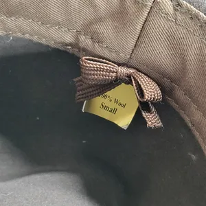 Indiana Jones Brand Wool Hat Mens Small Brown Stylish Bow Ribbon Band 12" Fedora thumbnail 6