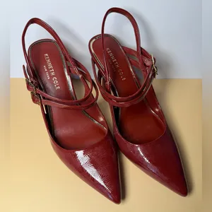 Kenneth Cole Burgundy Slingback Heels thumbnail 1