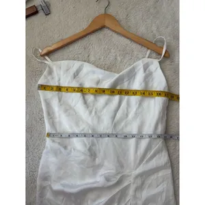 Lulus Here's to Love White Satin Backless Column Maxi Dress Size Large Wedding thumbnail 7