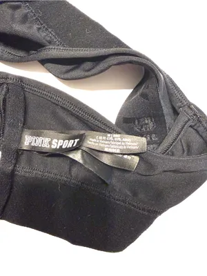Victoria’s Secret PINK Gym to Swim Black Cross Wrap Bikini Top Sports Bra Medium thumbnail 6