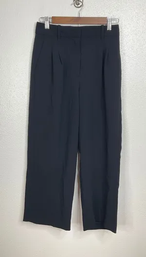Wilfred Aritzia Effortless Cropped Pants Black Pleated High Waist‎ Trousers 4 thumbnail 1