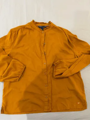 Tommy Hilfiger mustard yellow button down blouse in S thumbnail 2