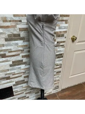 Zara Mini Shift Dress Brown Plaid Long Sleeve Square Neck Business Casual Sz M thumbnail 11