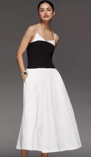 NWT Anthropologie Twofer Peekaboo Midi Dress. Size Small thumbnail 1