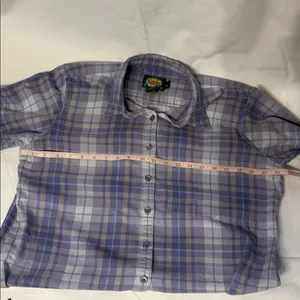 Cabela's Preppy Purple and Gray Plaid Button Down Shirt Women’s 100% Cotton thumbnail 5