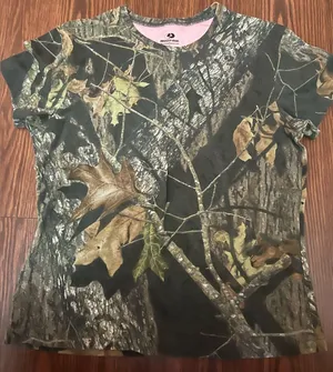 Womens Mossy Oak Camouflage short sleeve shirt thumbnail 1