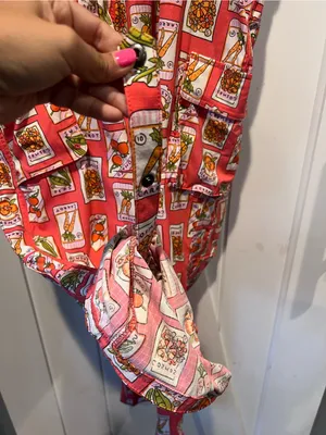 Heirloom gardening bib Overalls Lx29 coral seed packets One-Piece thumbnail 15