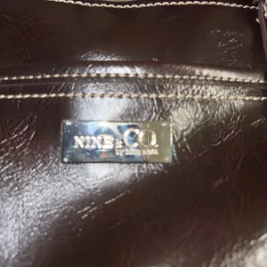Nine & Co. Brown Leather Shoulder Bag with Silver Accents thumbnail 4