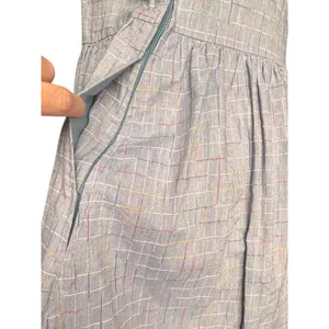 ModCloth Blue Rainbow Plaid Babydoll Dress Cottagecore Midi Dress Size Small‎ thumbnail 4