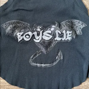 Boys Lie Graphic Bedazzled Tank Top One Size thumbnail 2