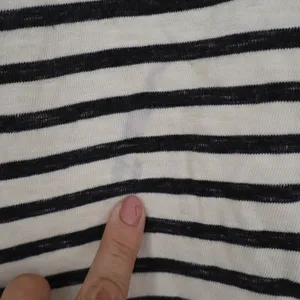 Gap Womens XL Striped Long Sleeve Boat Neck Cotton Tee Cream Black thumbnail 3